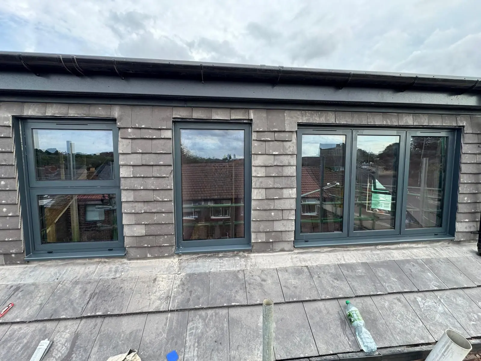 Completed aluminium window installation