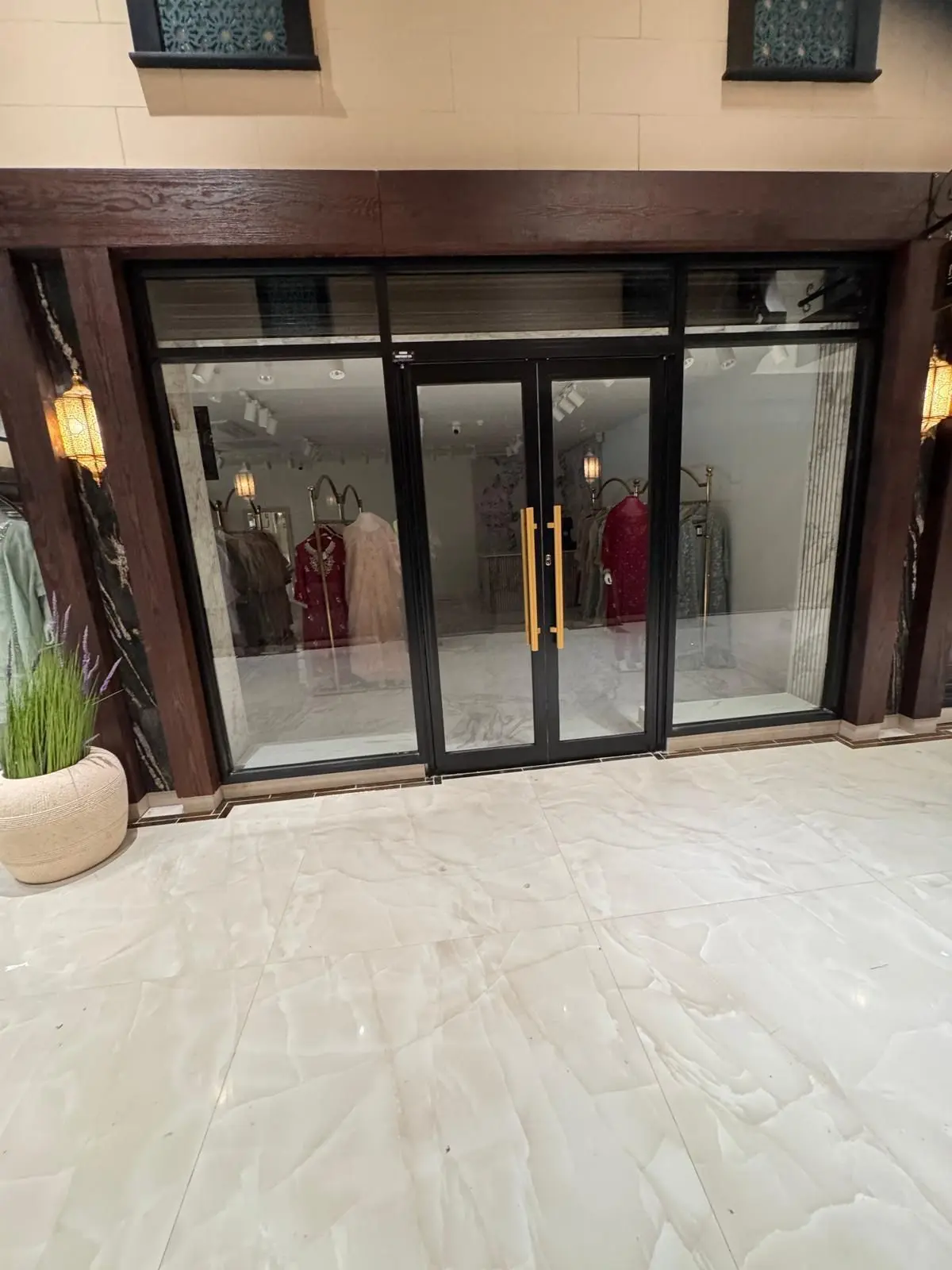Completed glazed commercial entrance